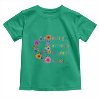 No Kings No Fascists No Tyrants No Nazis Toddler T Shirt Resist Retro Boho Floral Peace Sign - Wonder Print Shop