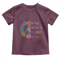 No Kings No Fascists No Tyrants No Nazis Toddler T Shirt Resist Retro Boho Floral Peace Sign - Wonder Print Shop