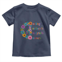 No Kings No Fascists No Tyrants No Nazis Toddler T Shirt Resist Retro Boho Floral Peace Sign - Wonder Print Shop