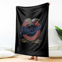 America Since 1776 Throw Blanket 4th of July Retro Vintage Patriotic Eagle Pride - Wonder Print Shop