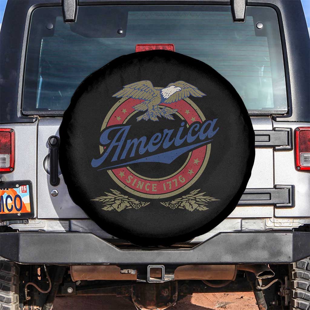 America Since 1776 Spare Tire Cover 4th of July Retro Vintage Patriotic Eagle Pride - Wonder Print Shop