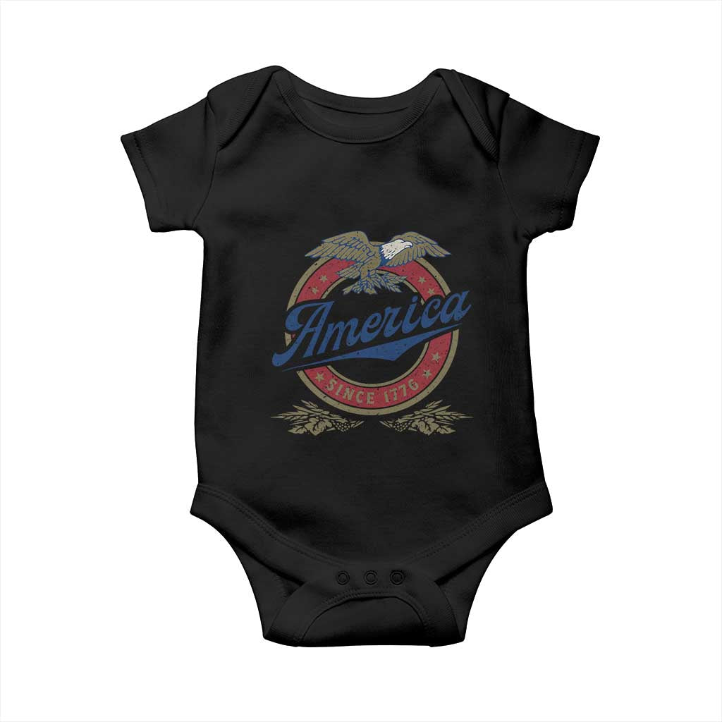 America Since 1776 Baby Onesie 4th of July Retro Vintage Patriotic Eagle Pride - Wonder Print Shop
