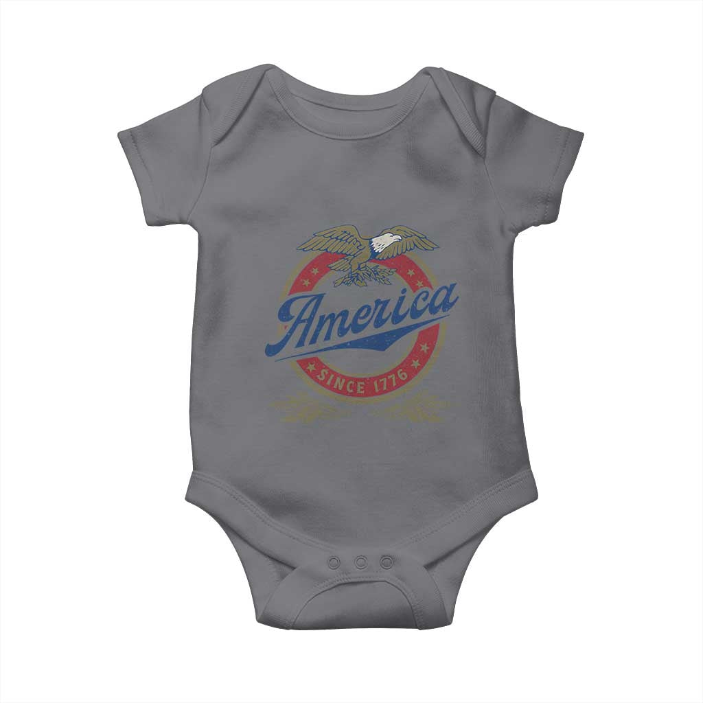 America Since 1776 Baby Onesie 4th of July Retro Vintage Patriotic Eagle Pride - Wonder Print Shop