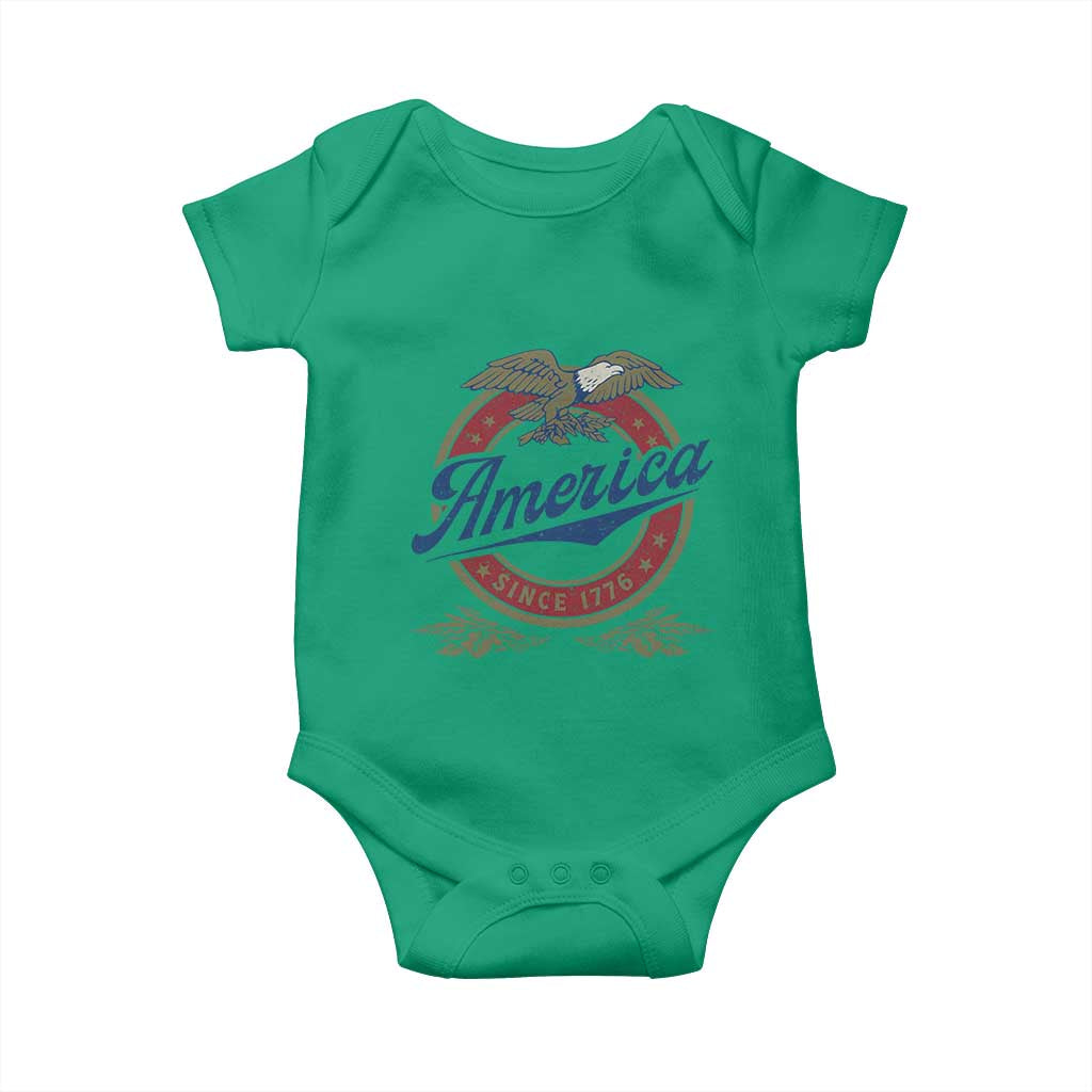 America Since 1776 Baby Onesie 4th of July Retro Vintage Patriotic Eagle Pride - Wonder Print Shop