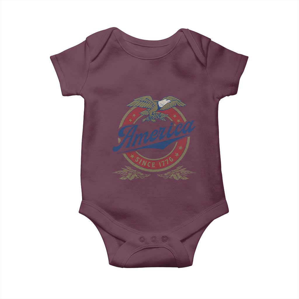 America Since 1776 Baby Onesie 4th of July Retro Vintage Patriotic Eagle Pride - Wonder Print Shop