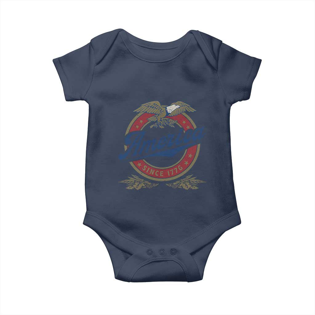 America Since 1776 Baby Onesie 4th of July Retro Vintage Patriotic Eagle Pride - Wonder Print Shop