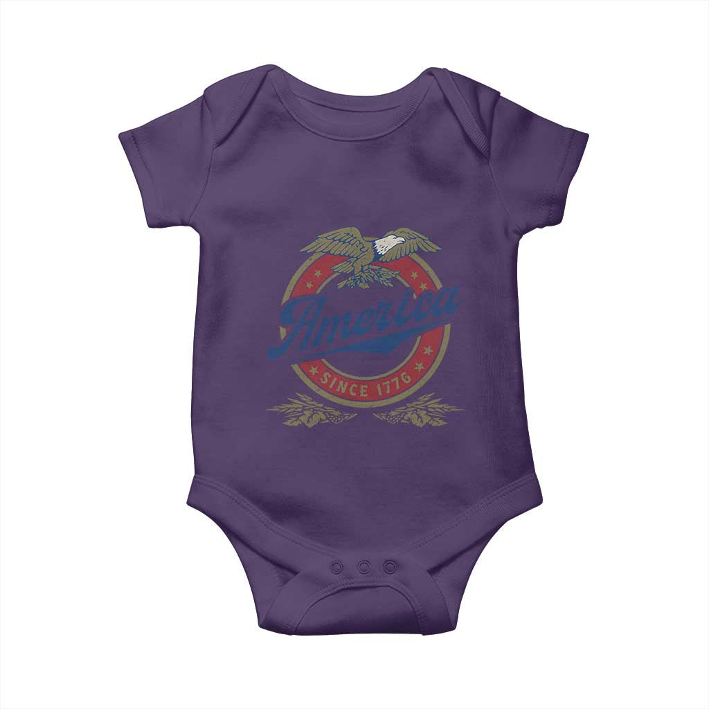 America Since 1776 Baby Onesie 4th of July Retro Vintage Patriotic Eagle Pride - Wonder Print Shop