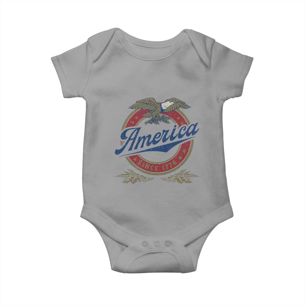 America Since 1776 Baby Onesie 4th of July Retro Vintage Patriotic Eagle Pride - Wonder Print Shop