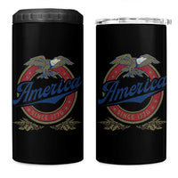 America Since 1776 4 in 1 Can Cooler Tumbler 4th of July Retro Vintage Patriotic Eagle Pride - Wonder Print Shop