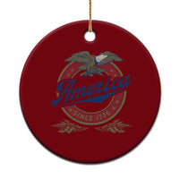 America Since 1776 Ceramic Ornament 4th of July Retro Vintage Patriotic Eagle Pride - Wonder Print Shop