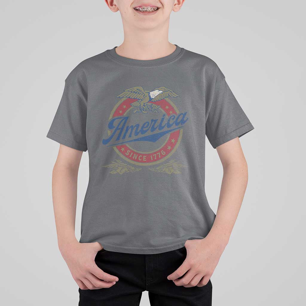 America Since 1776 T Shirt For Kid 4th of July Retro Vintage Patriotic Eagle Pride - Wonder Print Shop