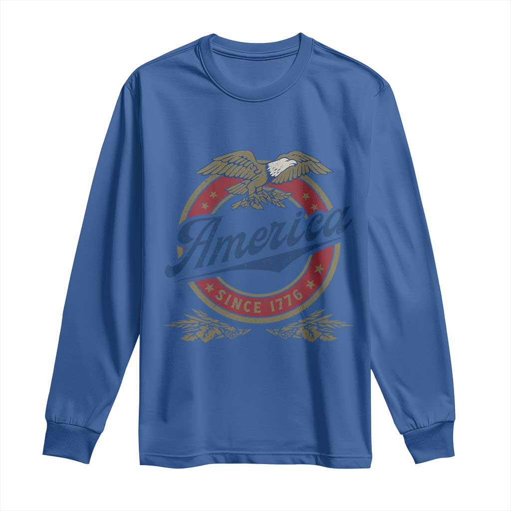 America Since 1776 Long Sleeve Shirt 4th of July Retro Vintage Patriotic Eagle Pride - Wonder Print Shop