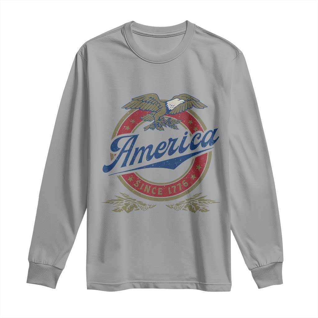 America Since 1776 Long Sleeve Shirt 4th of July Retro Vintage Patriotic Eagle Pride - Wonder Print Shop