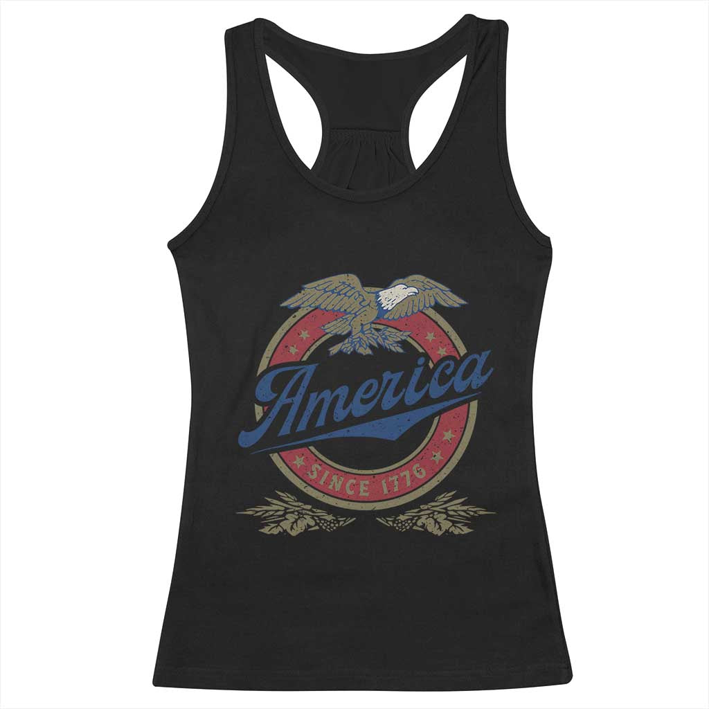America Since 1776 Racerback Tank Top 4th of July Retro Vintage Patriotic Eagle Pride - Wonder Print Shop