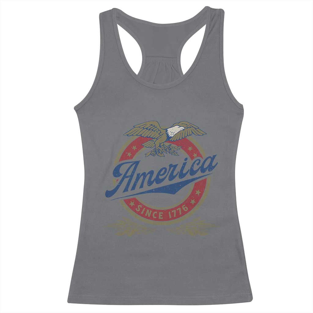 America Since 1776 Racerback Tank Top 4th of July Retro Vintage Patriotic Eagle Pride - Wonder Print Shop