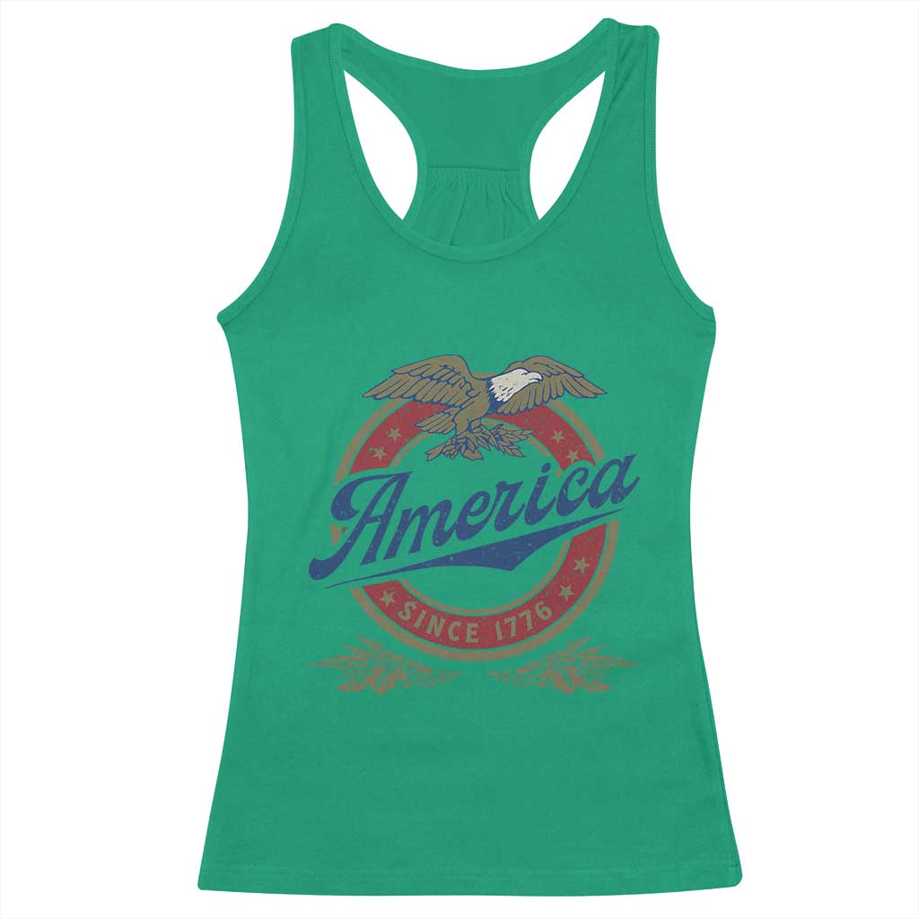 America Since 1776 Racerback Tank Top 4th of July Retro Vintage Patriotic Eagle Pride - Wonder Print Shop