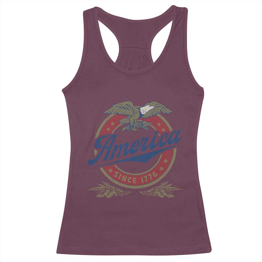 America Since 1776 Racerback Tank Top 4th of July Retro Vintage Patriotic Eagle Pride - Wonder Print Shop