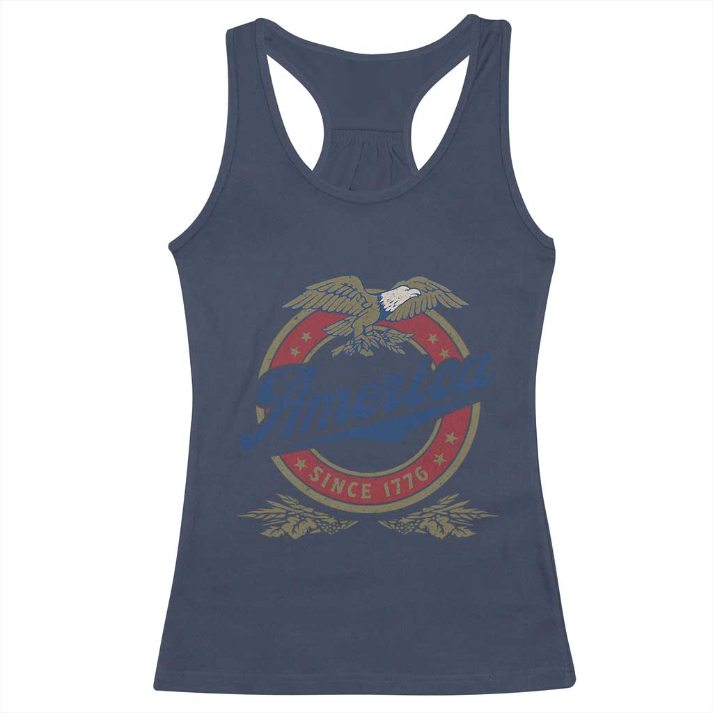 America Since 1776 Racerback Tank Top 4th of July Retro Vintage Patriotic Eagle Pride - Wonder Print Shop