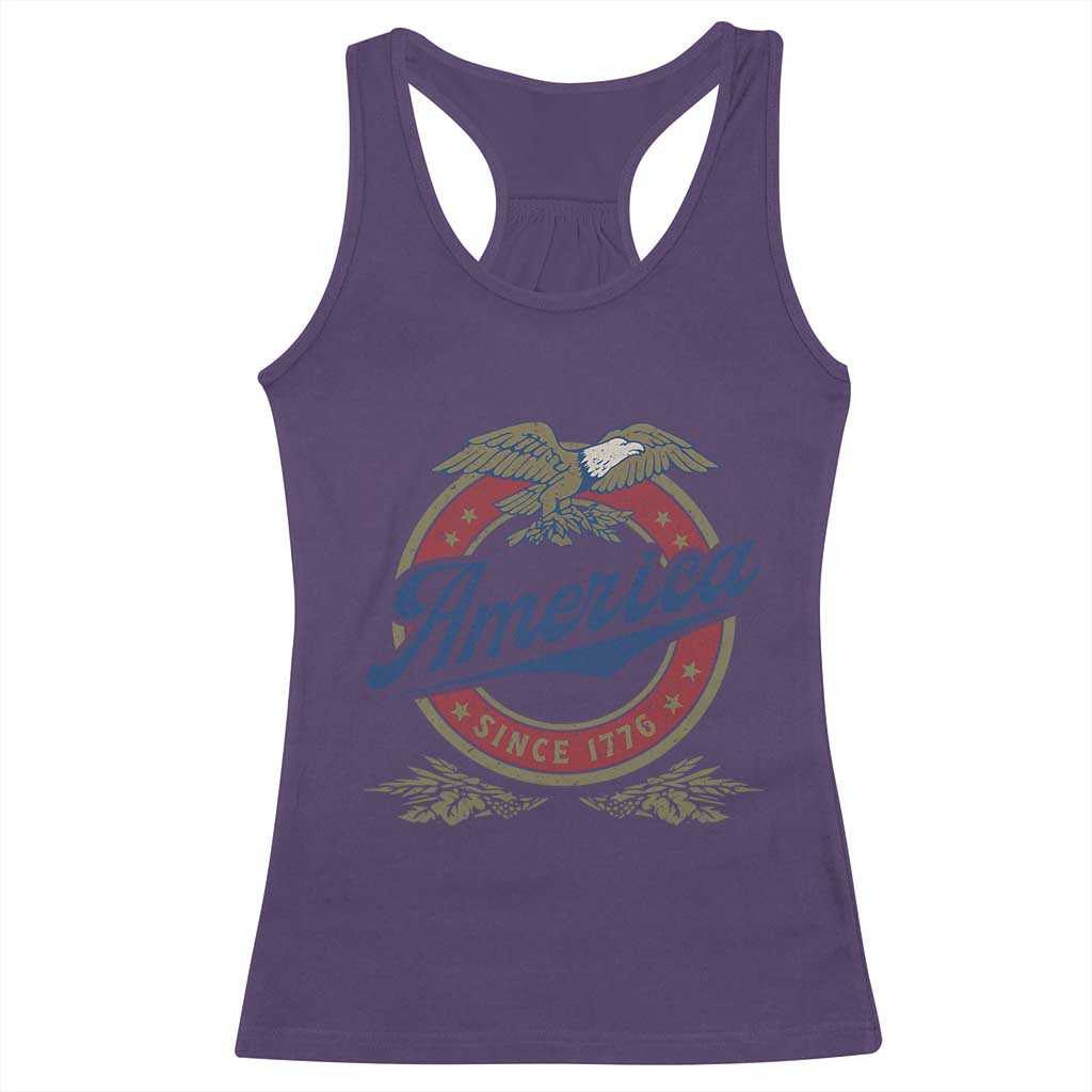 America Since 1776 Racerback Tank Top 4th of July Retro Vintage Patriotic Eagle Pride - Wonder Print Shop
