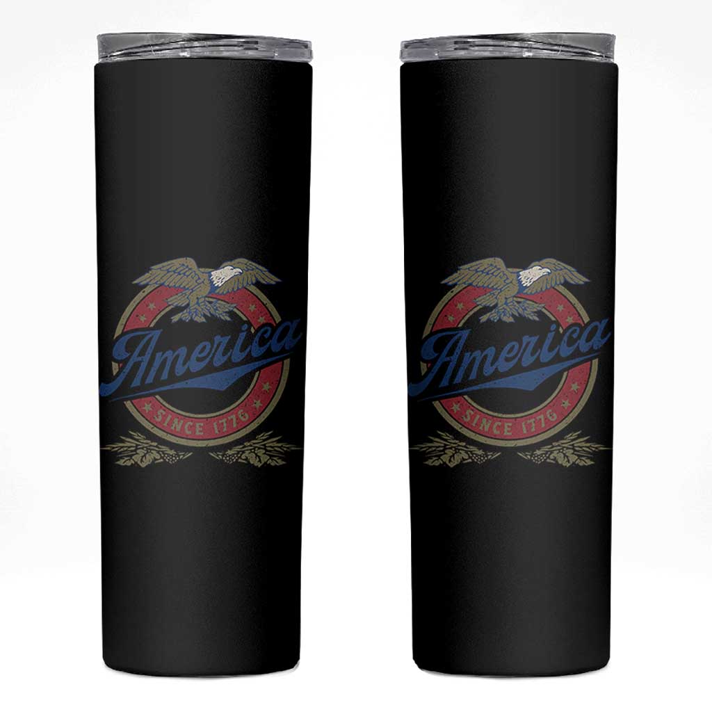 America Since 1776 Skinny Tumbler 4th of July Retro Vintage Patriotic Eagle Pride - Wonder Print Shop