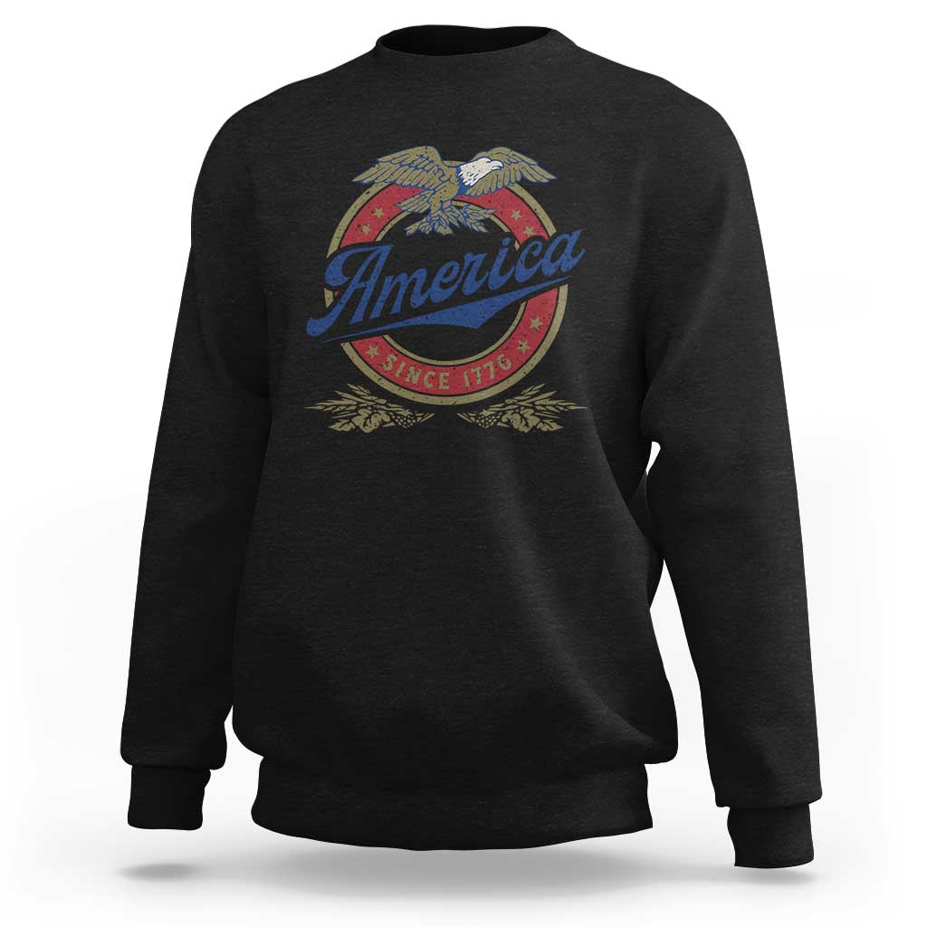 America Since 1776 Sweatshirt 4th of July Retro Vintage Patriotic Eagle Pride - Wonder Print Shop