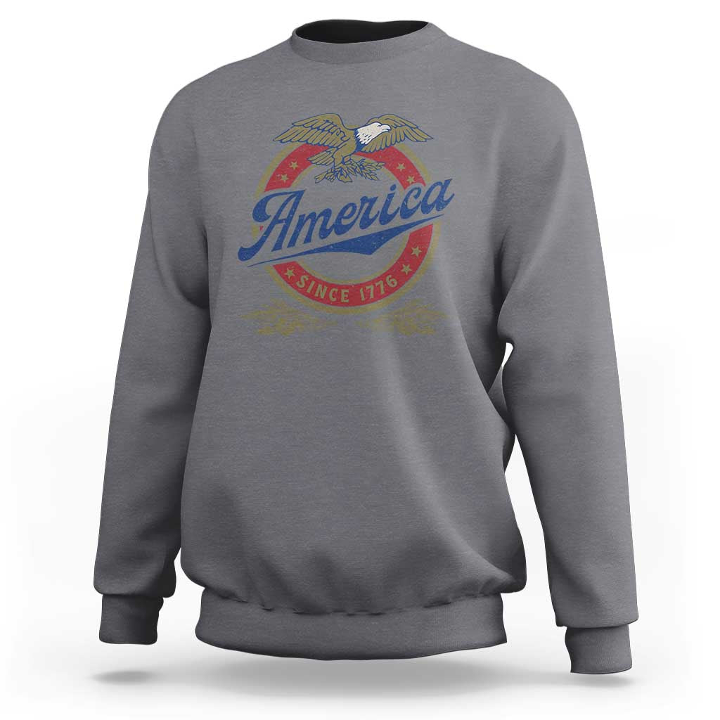 America Since 1776 Sweatshirt 4th of July Retro Vintage Patriotic Eagle Pride - Wonder Print Shop