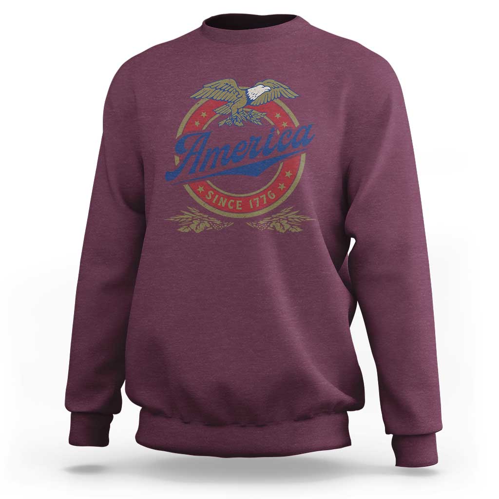 America Since 1776 Sweatshirt 4th of July Retro Vintage Patriotic Eagle Pride - Wonder Print Shop