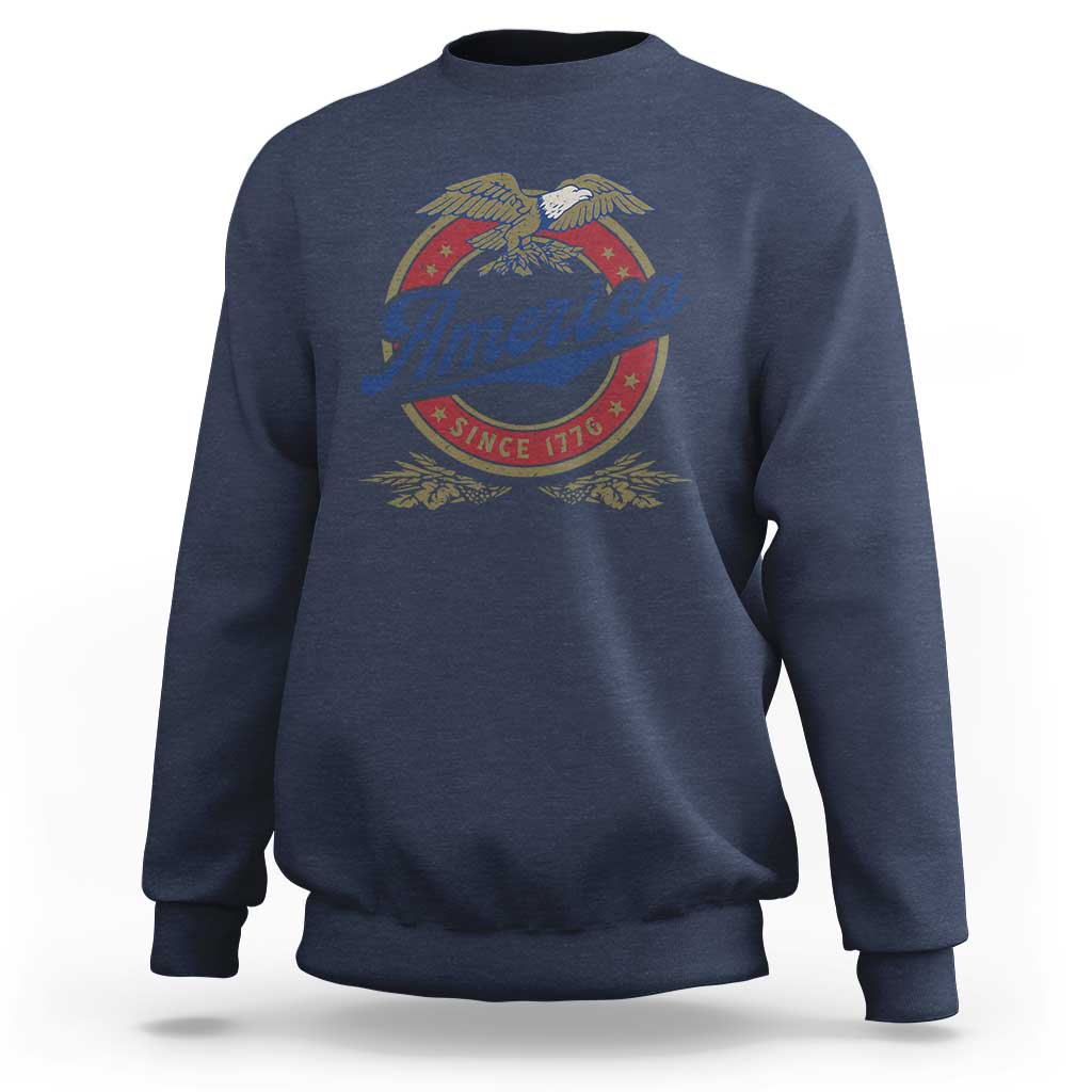 America Since 1776 Sweatshirt 4th of July Retro Vintage Patriotic Eagle Pride - Wonder Print Shop
