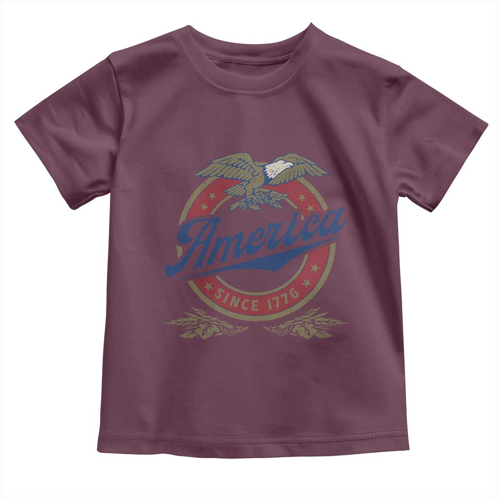 America Since 1776 Toddler T Shirt 4th of July Retro Vintage Patriotic Eagle Pride - Wonder Print Shop