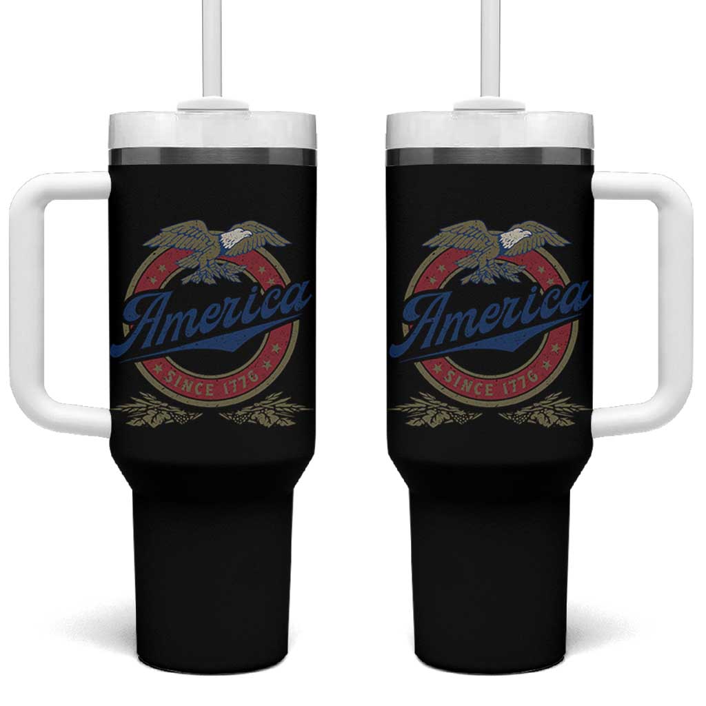 America Since 1776 Tumbler With Handle 4th of July Retro Vintage Patriotic Eagle Pride - Wonder Print Shop