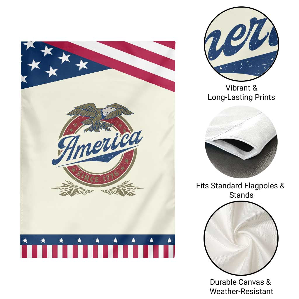 America Since 1776 Garden Flag 4th of July Retro Vintage Patriotic Eagle Pride