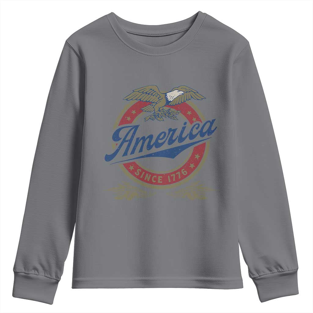 America Since 1776 Youth Sweatshirt 4th of July Retro Vintage Patriotic Eagle Pride - Wonder Print Shop