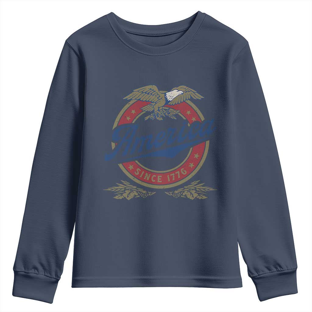 America Since 1776 Youth Sweatshirt 4th of July Retro Vintage Patriotic Eagle Pride - Wonder Print Shop
