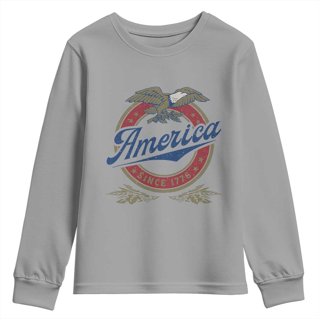 America Since 1776 Youth Sweatshirt 4th of July Retro Vintage Patriotic Eagle Pride - Wonder Print Shop