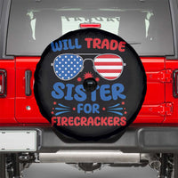 Will Trade Sister for Firecrackers Spare Tire Cover Funny 4th of July Patriotic Humor - Wonder Print Shop