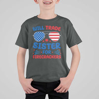 Will Trade Sister for Firecrackers T Shirt For Kid Funny 4th of July Patriotic Humor - Wonder Print Shop