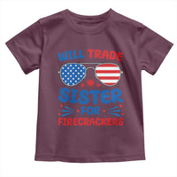 Will Trade Sister for Firecrackers Toddler T Shirt Funny 4th of July Patriotic Humor - Wonder Print Shop