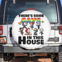 There's Some Gays in This House Spare Tire Cover Funny LGBTQ+ Horror Character Pride Mashup - Wonder Print Shop