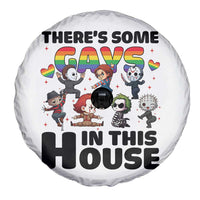 There's Some Gays in This House Spare Tire Cover Funny LGBTQ+ Horror Character Pride Mashup - Wonder Print Shop