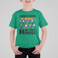 There's Some Gays in This House T Shirt For Kid Funny LGBTQ+ Horror Character Pride Mashup - Wonder Print Shop