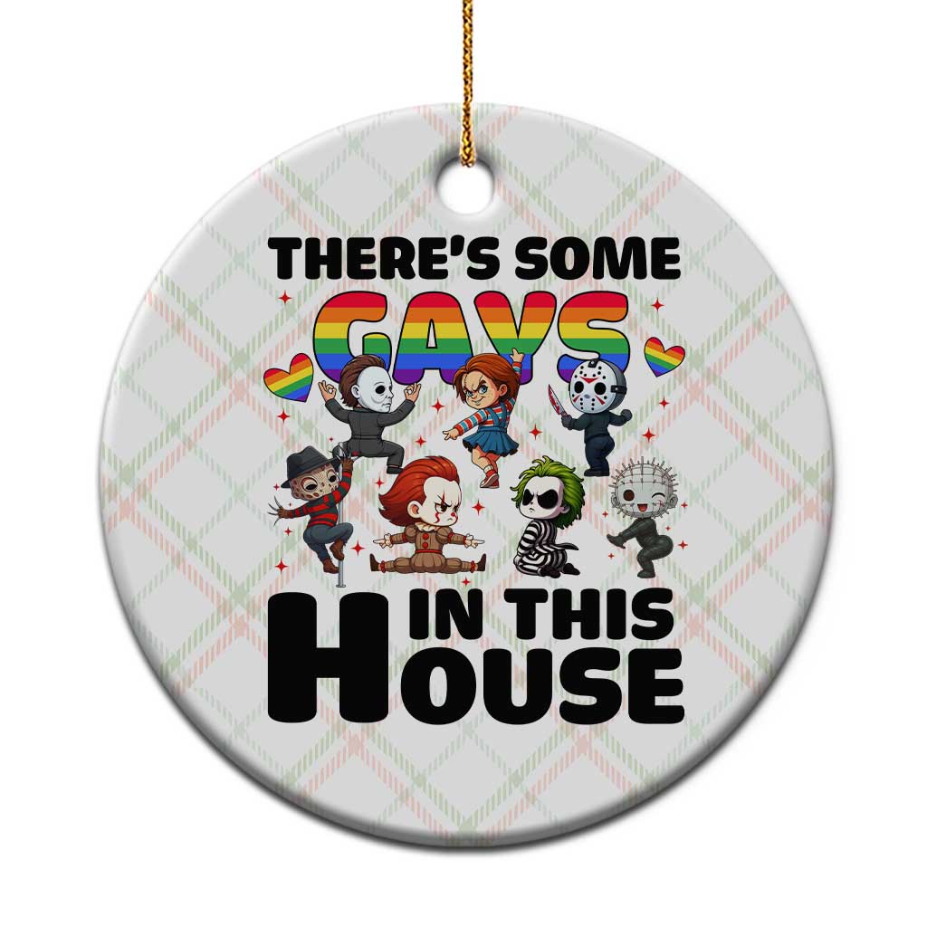 There's Some Gays in This House Ceramic Ornament Funny LGBTQ+ Horror Character Pride Mashup - Wonder Print Shop