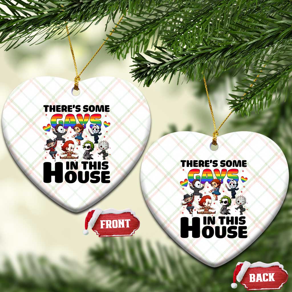 There's Some Gays in This House Ceramic Ornament Funny LGBTQ+ Horror Character Pride Mashup - Wonder Print Shop