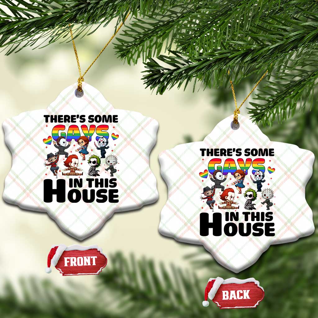 There's Some Gays in This House Ceramic Ornament Funny LGBTQ+ Horror Character Pride Mashup - Wonder Print Shop