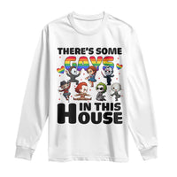 There's Some Gays in This House Long Sleeve Shirt Funny LGBTQ+ Horror Character Pride Mashup - Wonder Print Shop