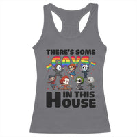 There's Some Gays in This House Racerback Tank Top Funny LGBTQ+ Horror Character Pride Mashup - Wonder Print Shop