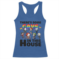 There's Some Gays in This House Racerback Tank Top Funny LGBTQ+ Horror Character Pride Mashup - Wonder Print Shop