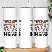 There's Some Gays in This House Skinny Tumbler Funny LGBTQ+ Horror Character Pride Mashup - Wonder Print Shop