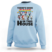 There's Some Gays in This House Sweatshirt Funny LGBTQ+ Horror Character Pride Mashup - Wonder Print Shop