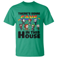 There's Some Gays in This House T Shirt Funny LGBTQ+ Horror Character Pride Mashup - Wonder Print Shop
