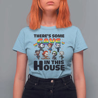 There's Some Gays in This House T Shirt For Women Funny LGBTQ+ Horror Character Pride Mashup - Wonder Print Shop